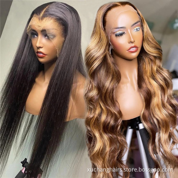 Wholesale Brazilian Hair HD Lace Front Wig,Virgin Cuticle Aligned Human Hair Full Lace Wig,13x6 Lace Frontal Wig For Black Women